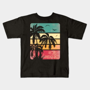 Viegues Puerto Rico Vintage Sunset Kids T-Shirt